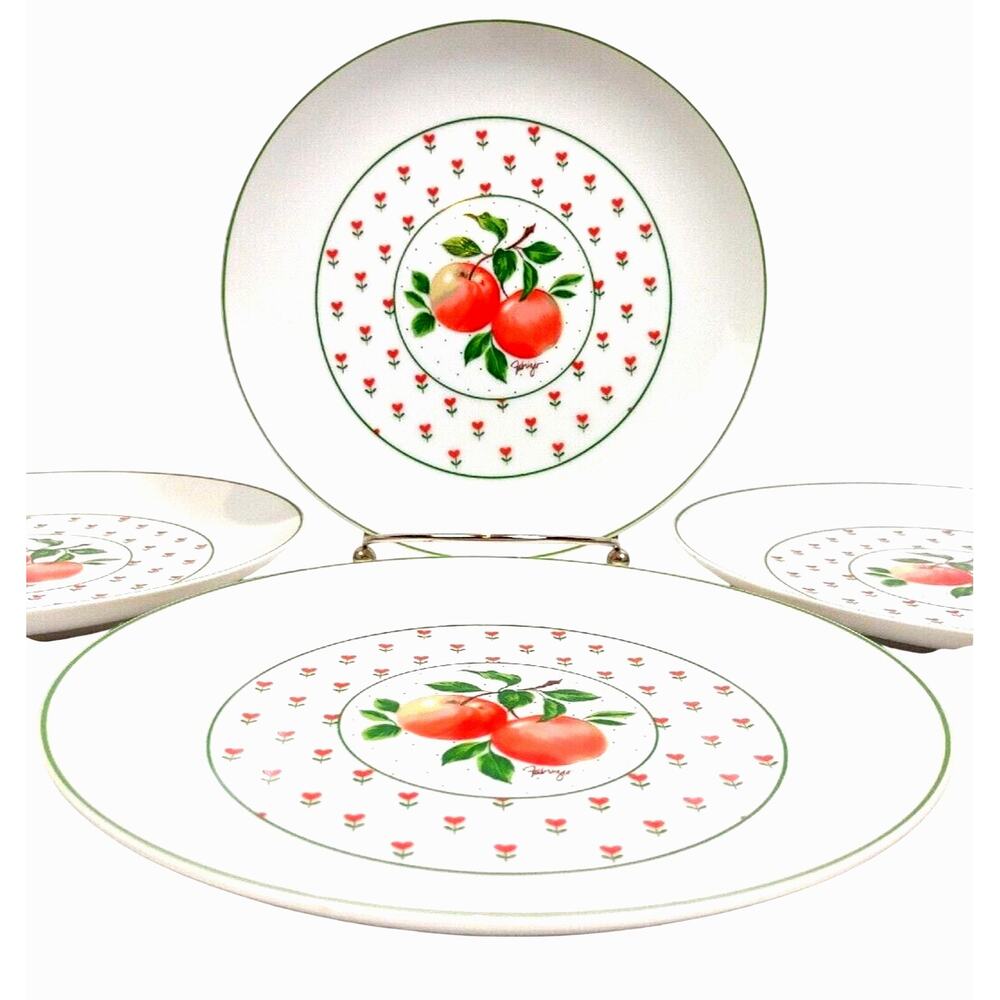 Set of 2 George Good Japan Vintage Porcelain Fabrizio Apple 7 5/8" Salad Plates